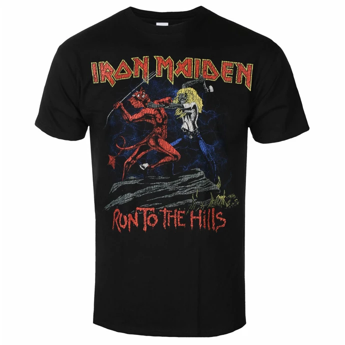 Men's T-shirt Iron Maiden - NOTB Run To The Hills Distress - BLACK - ROCK OFF 3 Men's T-shirt Iron Maiden - NOTB Run To The Hills Distress - BLACK - ROCK OFF