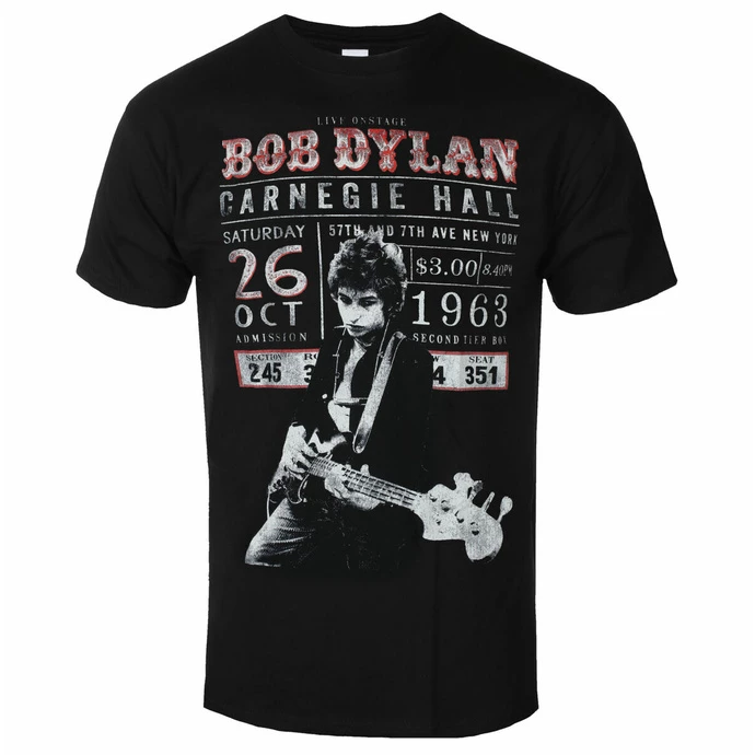 Men's T-shirt Bob Dylan - Carnegie Hall '63 - ROCK OFF 3 Men's T-shirt Bob Dylan - Carnegie Hall '63 - ROCK OFF